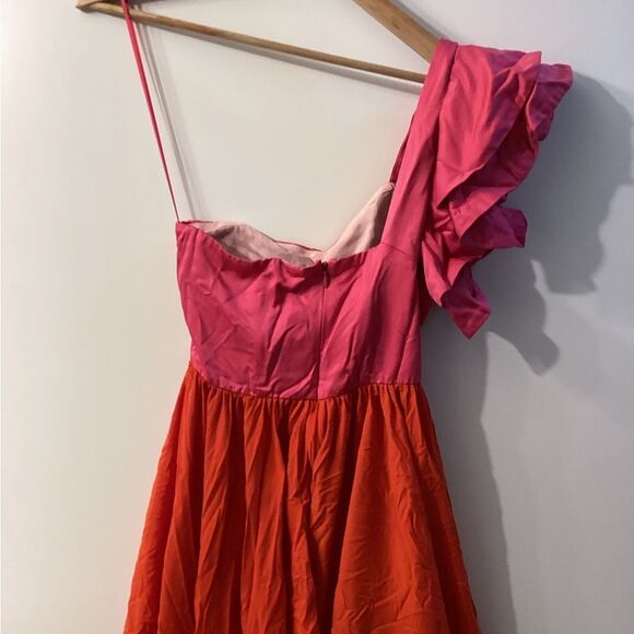 AMUR RTR Pink Red Cleopatra Pleated Dress - Picture 10 of 15